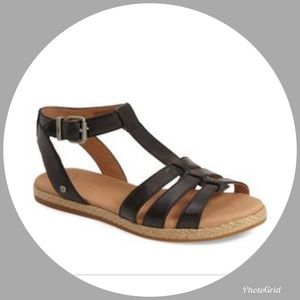 UGG Black Leather Sandals